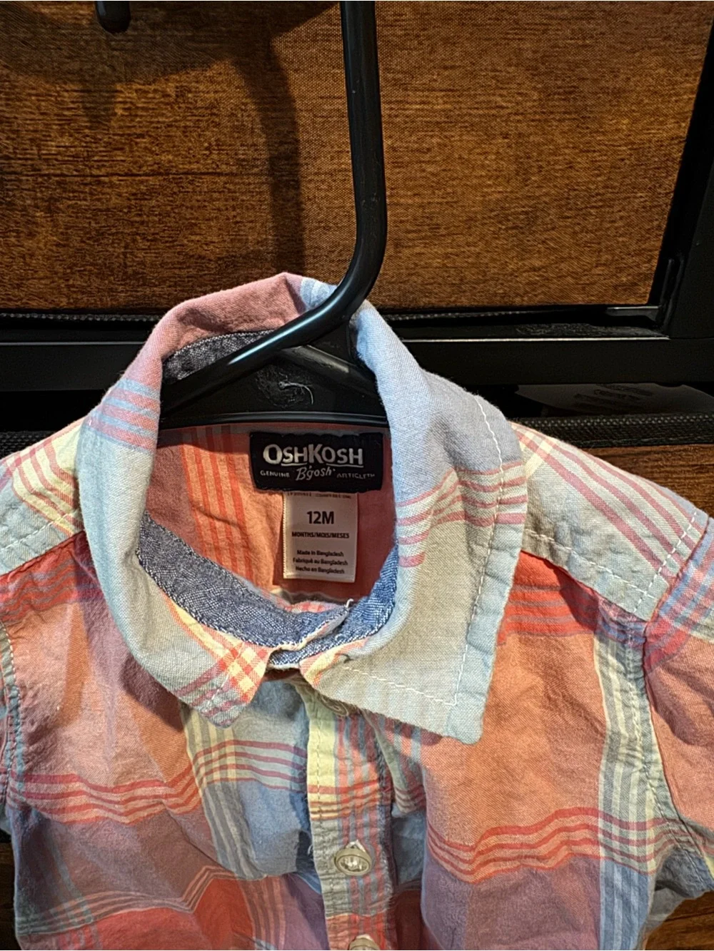 OshKosh B'gosh Pastel Plaid Short-Sleeve Button-Down Shirt